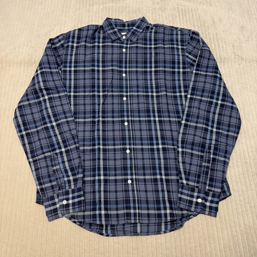 Frank & Eileen Shirt Mens Medium Luke Blue Plaid Long Sleeve Button Up